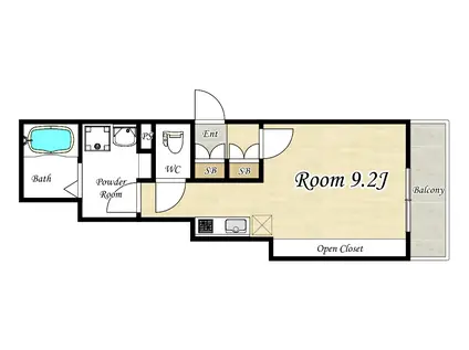 リブレメゾン本町I(ワンルーム/2階)の間取り写真