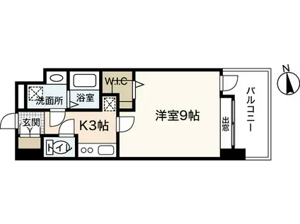 パークフラッツ土橋(1K/8階)の間取り写真