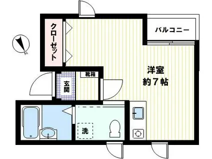 ムサシノハイツ(ワンルーム/1階)の間取り写真