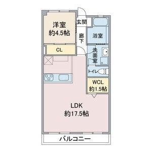 名栄ビル(1LDK/3階)の間取り写真
