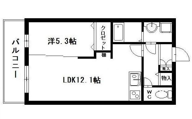 カトルパレ 小石川(1LDK/1階)の間取り写真