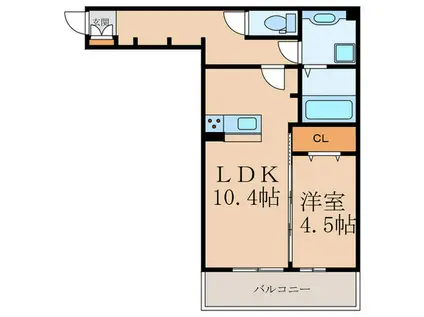 グランルージュ桜(1LDK/3階)の間取り写真