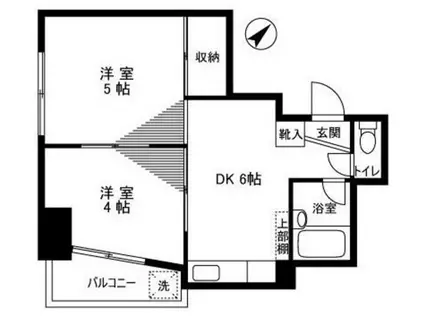 エメラルドマンション(2DK/3階)の間取り写真