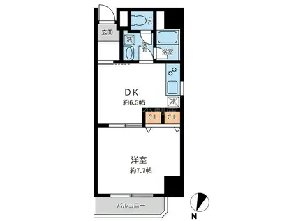 オーキッドレジデンス千葉中央(1DK/5階)の間取り写真