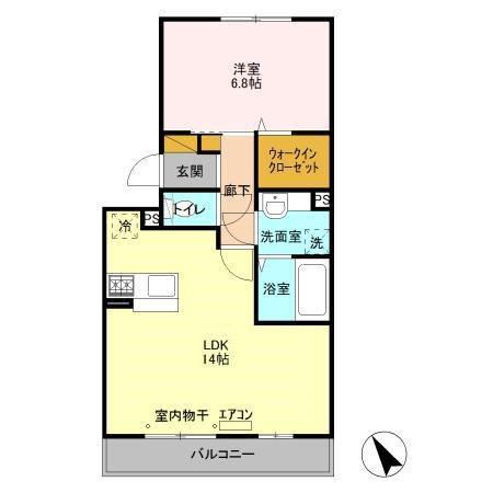 パインヒルズ胡録台(1LDK/3階)の間取り写真