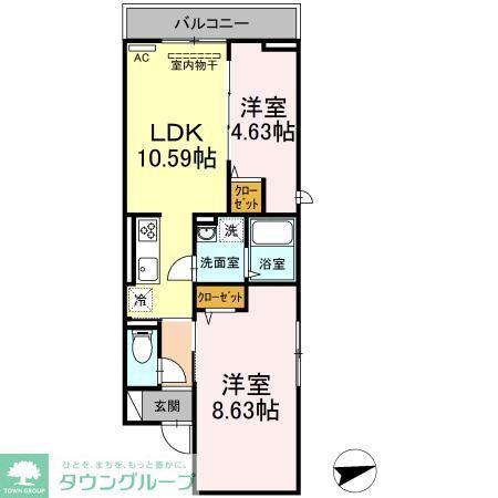 セジュール西台4(2LDK/3階)の間取り写真