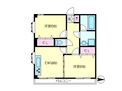 幸南マンション3(2DK/3階)の間取り写真