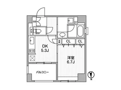 クリオ三田ラ・モード(1DK/3階)の間取り写真