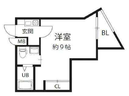 アドバンス俊徳(1K/2階)の間取り写真