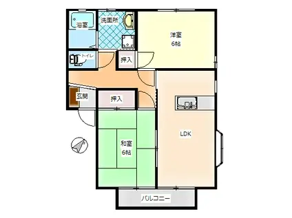 ファミールあいお A(2LDK/2階)の間取り写真