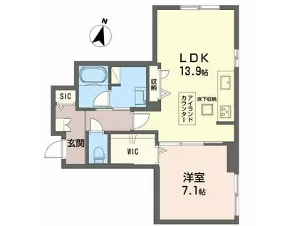 PARADISO琴平(1LDK/1階)の間取り写真