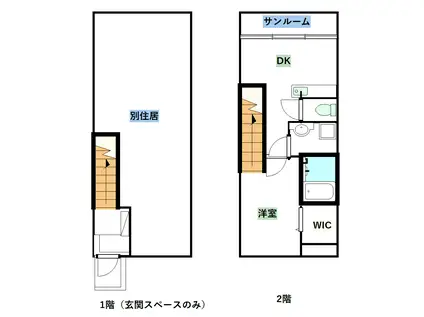 カーサプラシード婦中(1DK/1階)の間取り写真