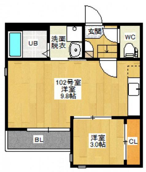 GRANDTIC VILLETTA N(1LDK/1階)の間取り写真
