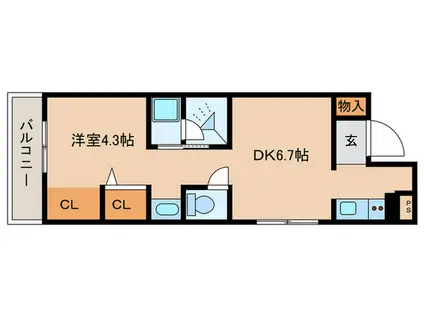 SEPLUS西千石(1DK/4階)の間取り写真