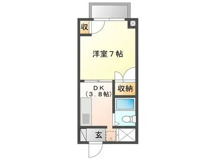 リビナ十二神1号館(1K/2階)の間取り写真