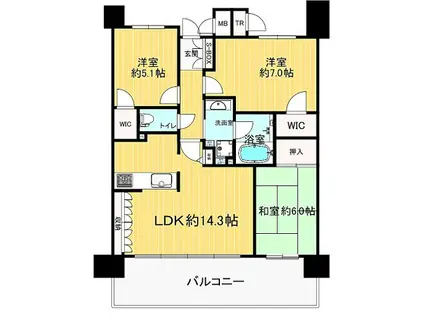 ファーミンスペリオ加古川(3LDK/8階)の間取り写真
