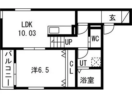 リヴェール神郷(1LDK/2階)の間取り写真