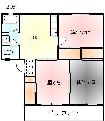 メゾンエコー(3DK/2階)の間取り写真