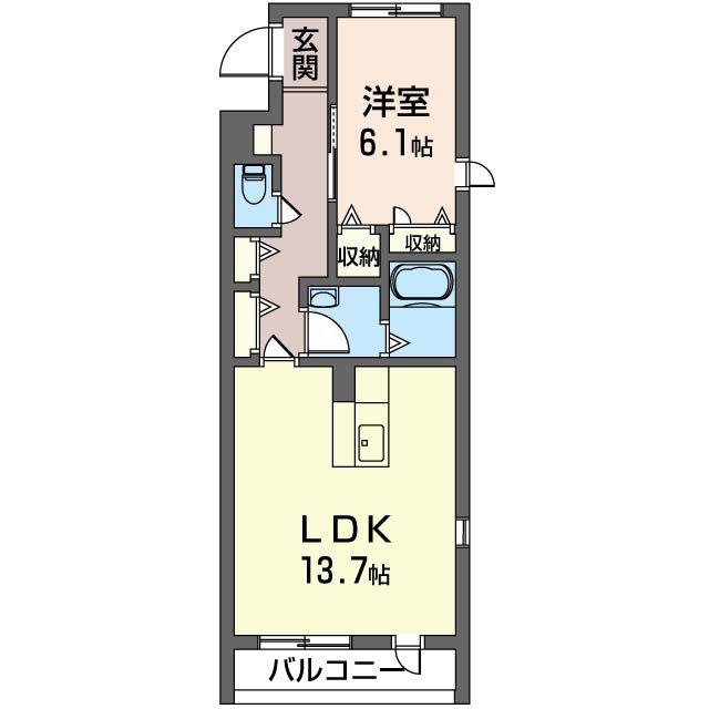 ファシナシオン(1LDK/1階)の間取り写真