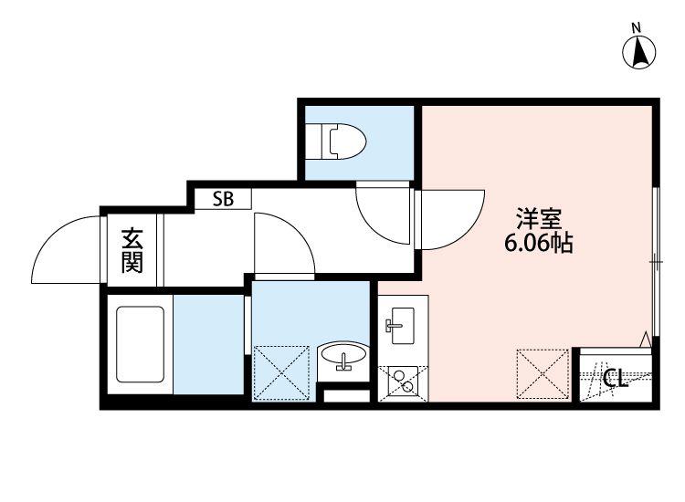 オリーブ舎人(ワンルーム/1階)の間取り写真