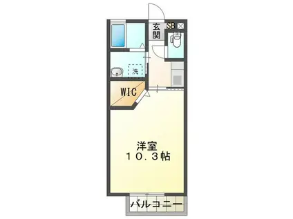 キャトル・セゾン西条A(1K/1階)の間取り写真