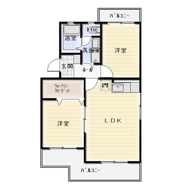 メイ92(2LDK/4階)の間取り写真
