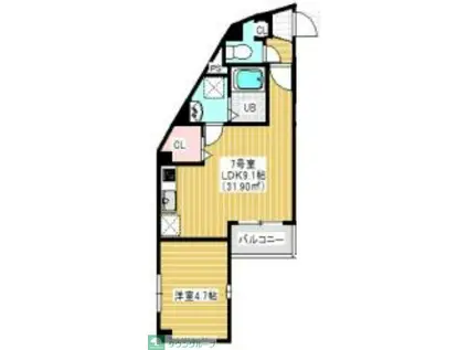 アルカンシエル柏 307(1LDK/3階)の間取り写真