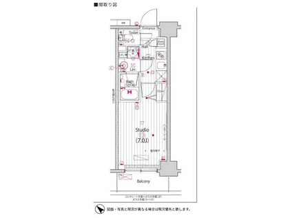 ガーラ・プライム横濱関内(1K/3階)の間取り写真