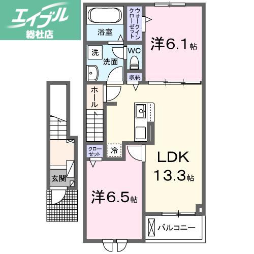 エトワール・片島(2LDK/2階)の間取り写真
