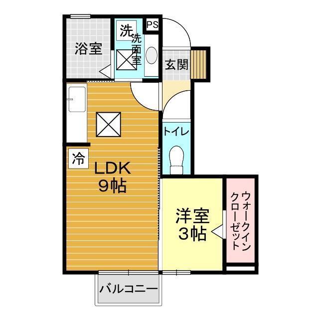 グリーンヒル エコー(1LDK/1階)の間取り写真