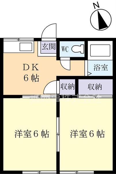 平田ハイツ(2DK/1階)の間取り写真