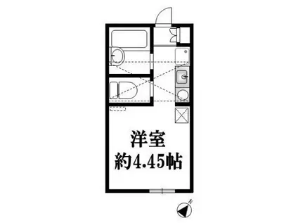 ポンデロッサ小田弐番館(ワンルーム/1階)の間取り写真