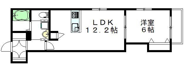 MINAMI TERRACE(1LDK/2階)の間取り写真