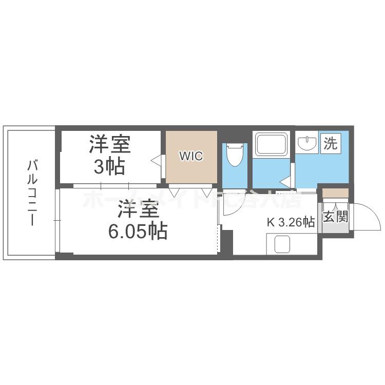 WORVE吹田江坂(2K/3階)の間取り写真