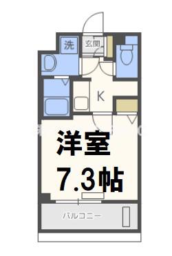 プレサンス谷町リーベ(1K/6階)の間取り写真