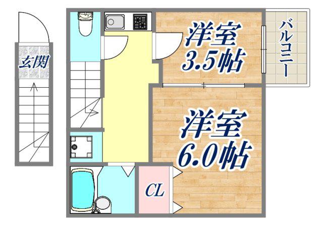 FIRSTBLISS(2K/2階)の間取り写真