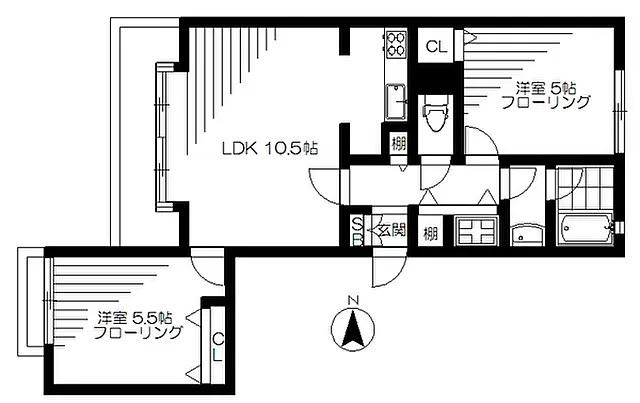 タウンハイツ豊玉(2LDK/2階)の間取り写真