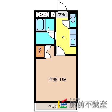 SOWAKA(1K/3階)の間取り写真