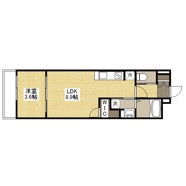 月光西深津壱番館(1LDK/2階)の間取り写真