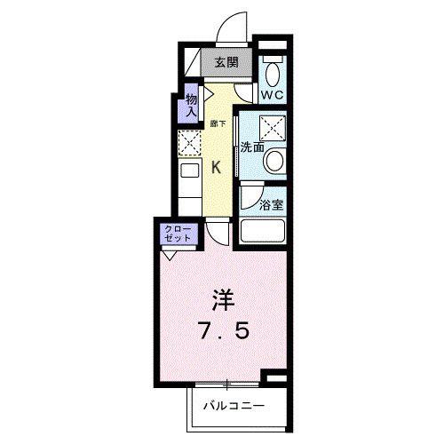 ライズ脇田町 A館(1K/3階)の間取り写真