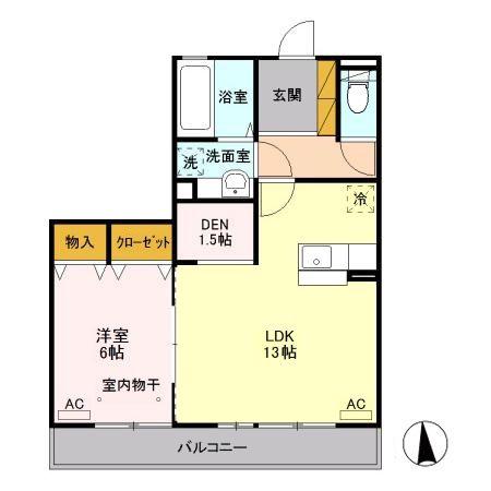 サークル ヒル II(1LDK/2階)の間取り写真