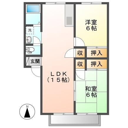 フレグランス前田 A棟(2LDK/1階)の間取り写真