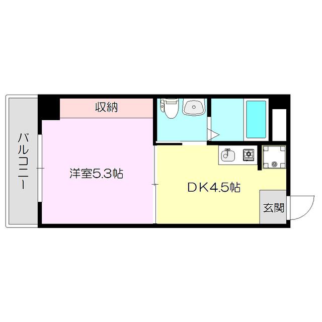 ハイツASK(1DK/2階)の間取り写真
