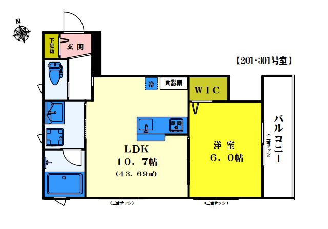 グランクラッセ(1LDK/3階)の間取り写真
