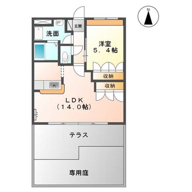 フォレストガーデンA棟(1LDK/1階)の間取り写真