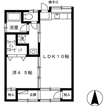 第一細木ハイツ 1棟 第三(1LDK/1階)の間取り写真