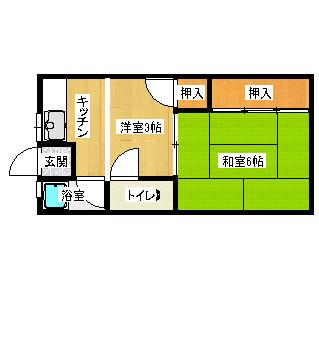 堤コーポ(2K/3階)の間取り写真