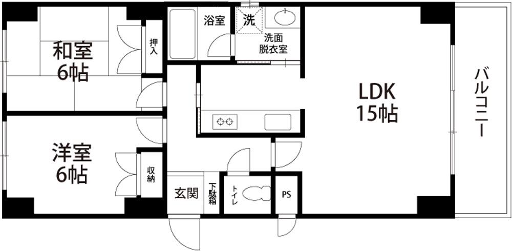 GARDEN HILL(2LDK/2階)の間取り写真