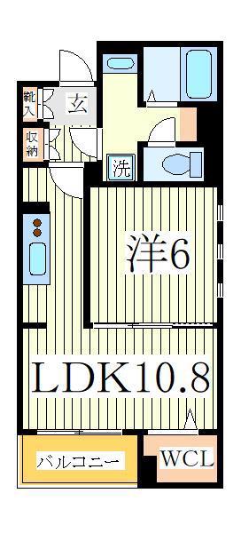 オリエンス(1LDK/5階)の間取り写真