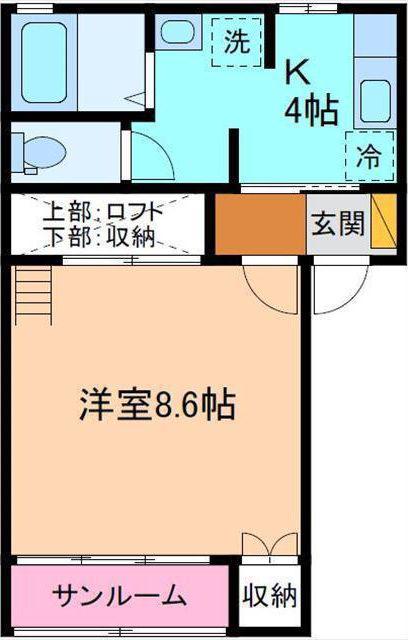 ファミール2000(1K/1階)の間取り写真